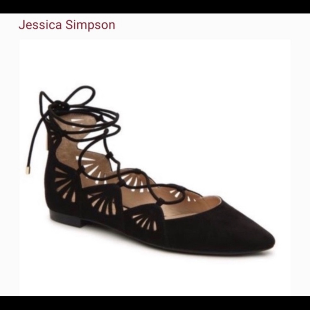 Jessica Simpson Lace Up Flats - Picture 2 of 6